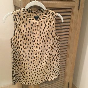 J.Crew Sleeveless Leopard Blouse